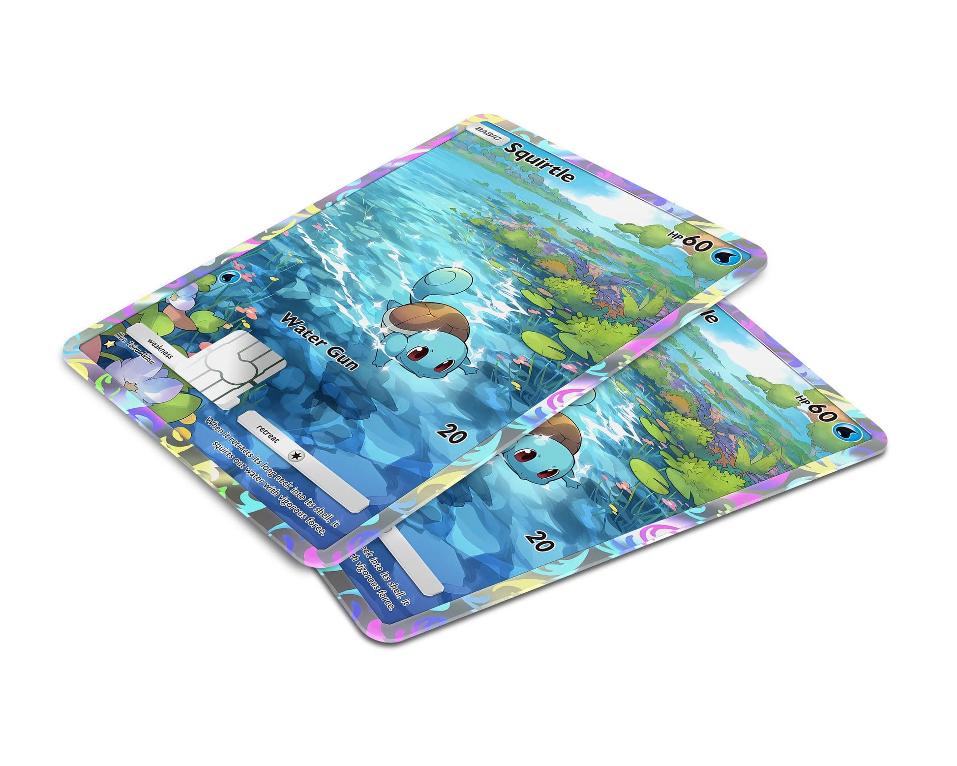 Anime Town Creations Credit Card Squirtle Pocket Pokemon Card Window Skins - Anime Pokemon Credit Card Skin