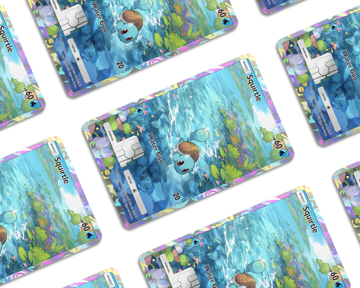 Anime Town Creations Credit Card Squirtle Pocket Pokemon Card Window Skins - Anime Pokemon Credit Card Skin