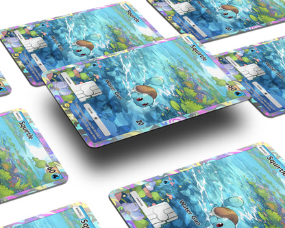 Anime Town Creations Credit Card Squirtle Pocket Pokemon Card Window Skins - Anime Pokemon Credit Card Skin
