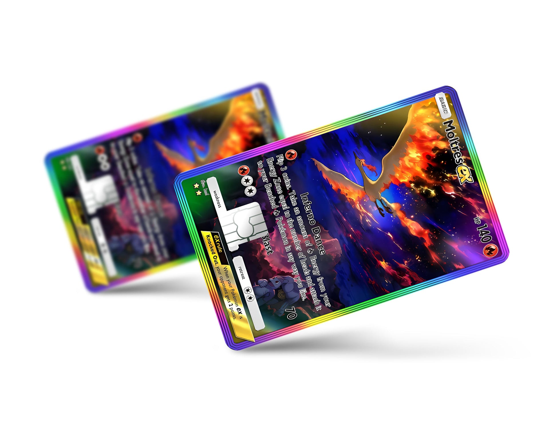 Anime Town Creations Credit Card Moltres Pocket Pokemon Card Full Skins - Anime Pokemon Credit Card Skin