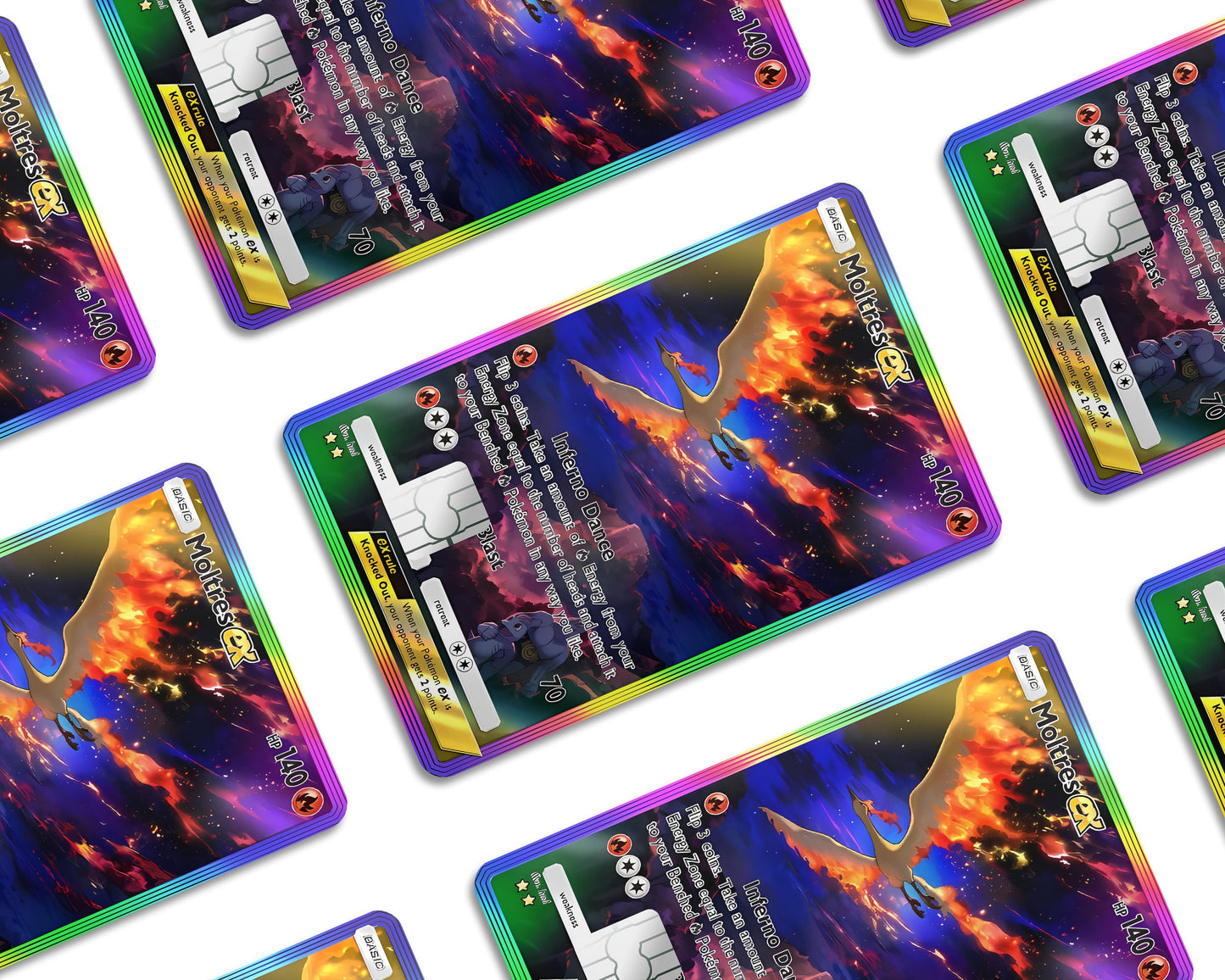 Anime Town Creations Credit Card Moltres Pocket Pokemon Card Window Skins - Anime Pokemon Credit Card Skin