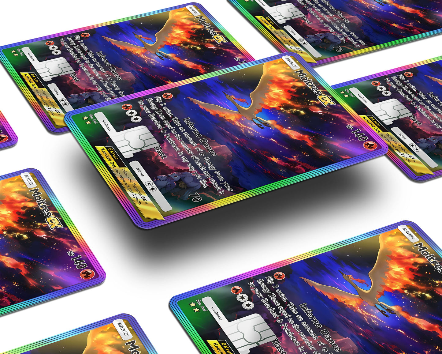 Anime Town Creations Credit Card Moltres Pocket Pokemon Card Window Skins - Anime Pokemon Credit Card Skin