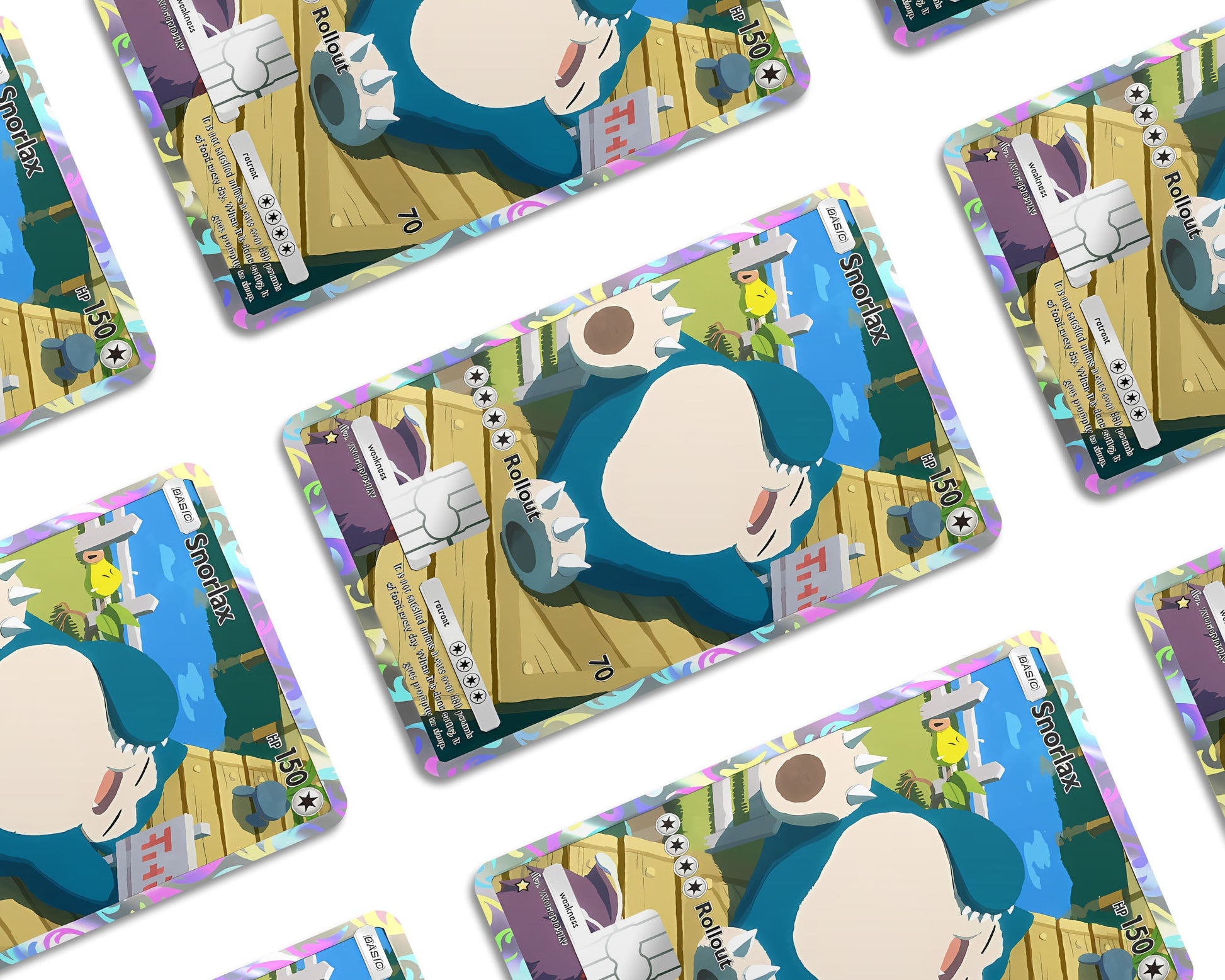 Anime Town Creations Credit Card Snorlax Pocket Pokemon Card Window Skins - Anime Pokemon Credit Card Skin