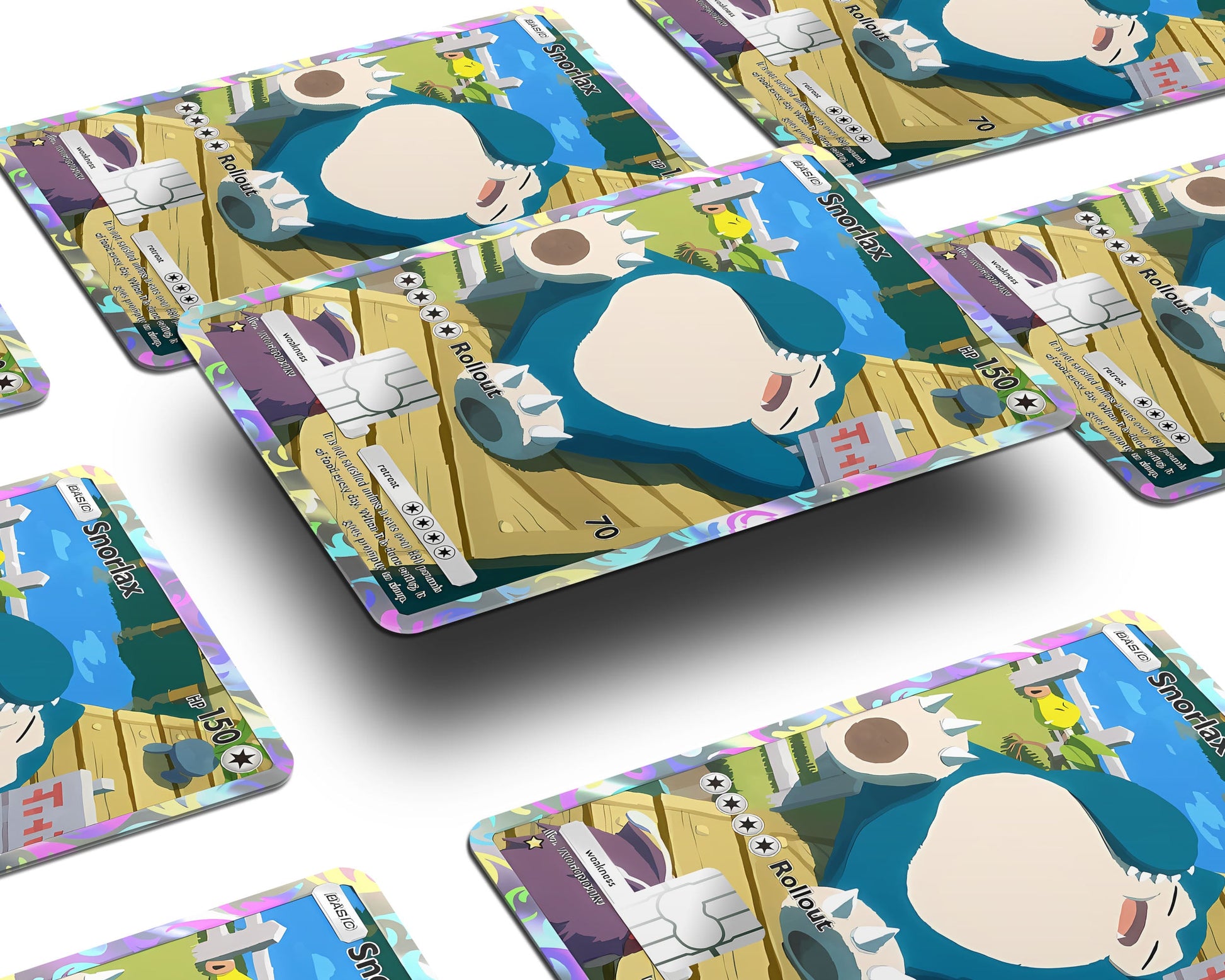 Anime Town Creations Credit Card Snorlax Pocket Pokemon Card Window Skins - Anime Pokemon Credit Card Skin