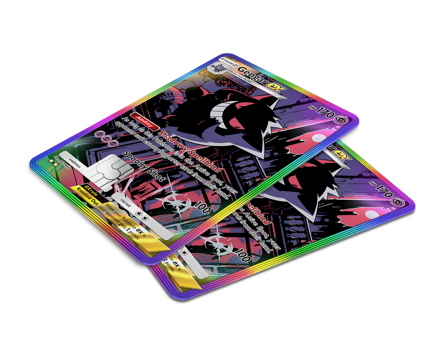 Anime Town Creations Credit Card Gengar Pocket Pokemon Card Window Skins - Anime Pokemon Credit Card Skin