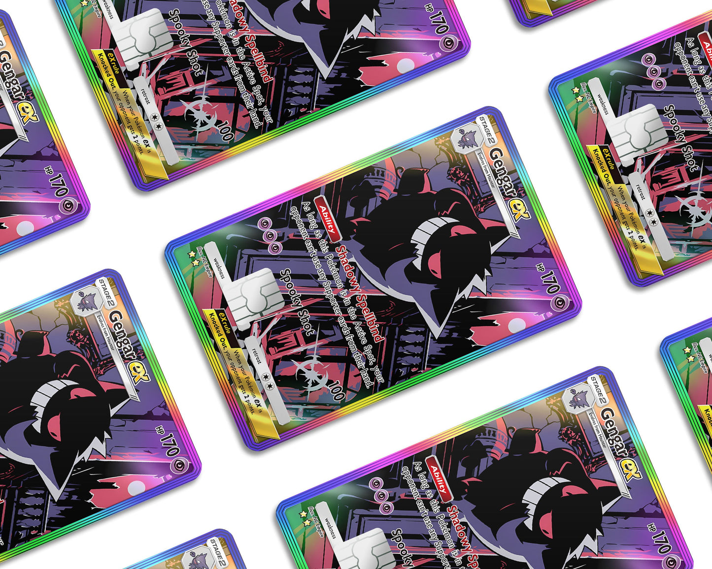Anime Town Creations Credit Card Gengar Pocket Pokemon Card Window Skins - Anime Pokemon Credit Card Skin