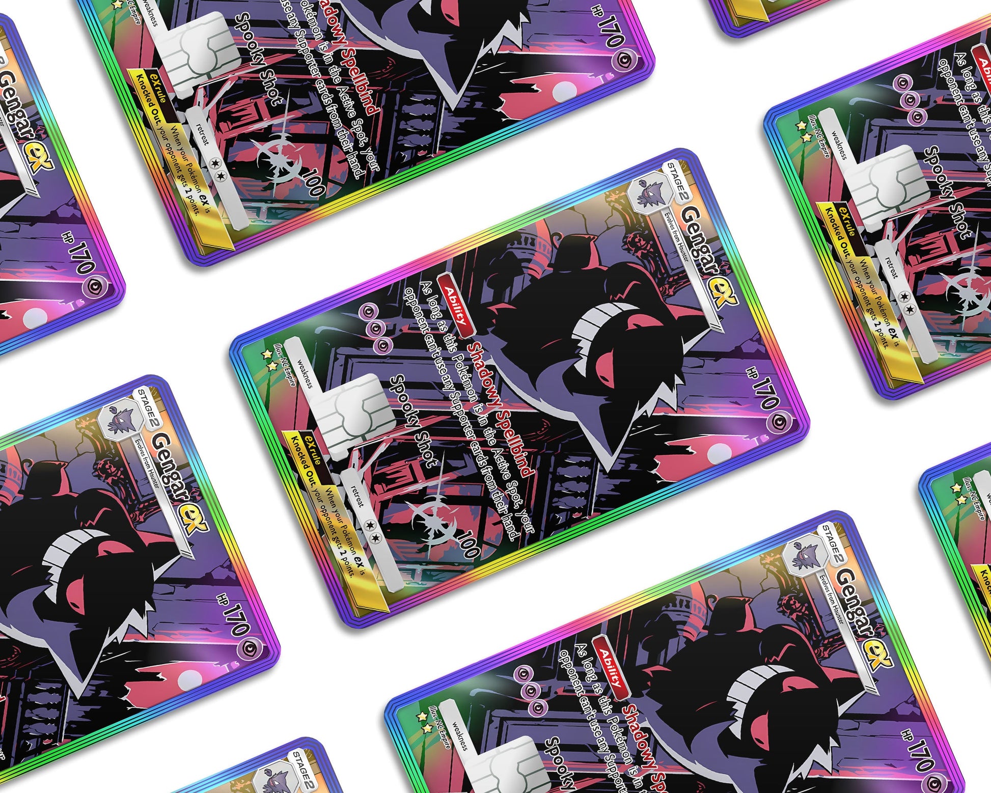 Anime Town Creations Credit Card Gengar Pocket Pokemon Card Window Skins - Anime Pokemon Credit Card Skin