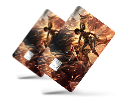 Anime Town Creations Credit Card Attack on Titan Eren Yeager Full Skins - Anime Attack on Titan Credit Card Skin
