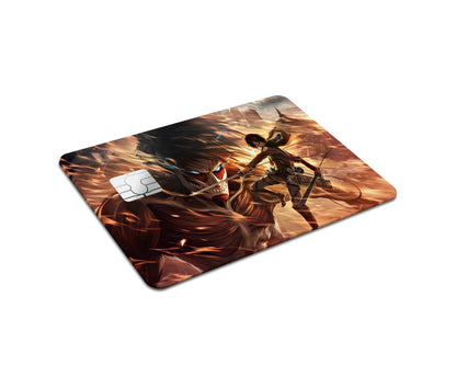 Anime Town Creations Credit Card Attack on Titan Eren Yeager Half Skins - Anime Attack on Titan Credit Card Skin