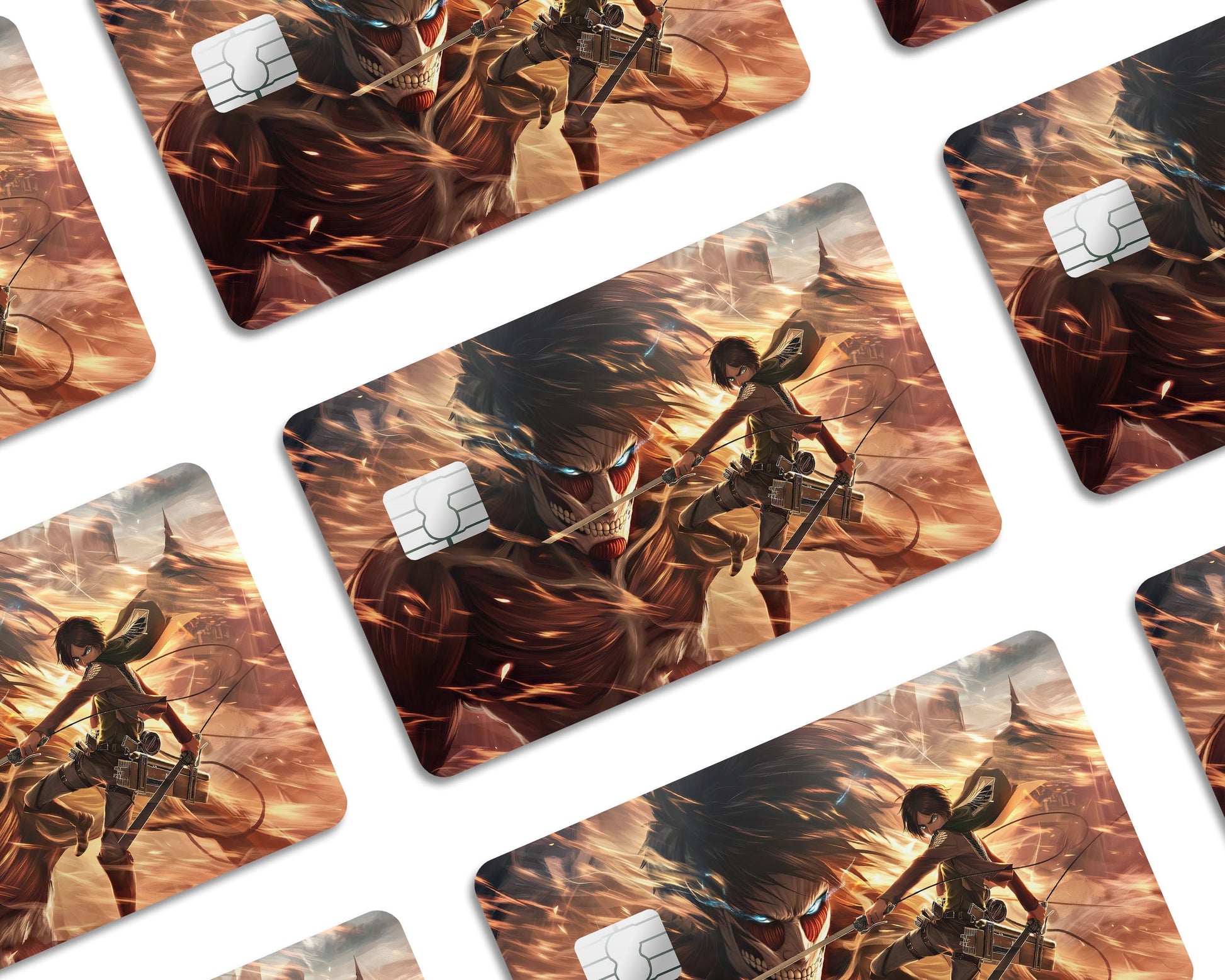 Anime Town Creations Credit Card Attack on Titan Eren Yeager Window Skins - Anime Attack on Titan Credit Card Skin