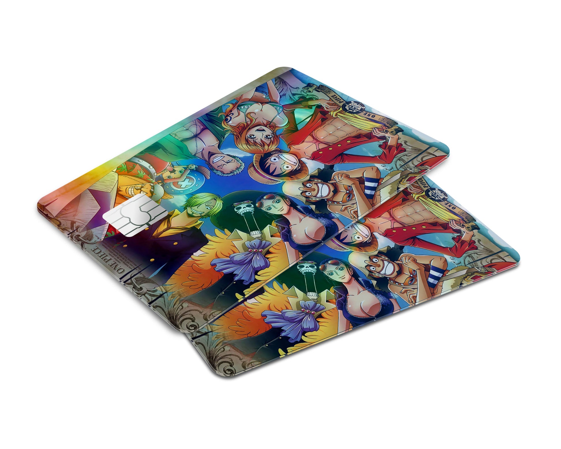 Anime Town Creations Holographic Credit Card One Piece Crew Members Window Skins - Anime One Piece Holographic Credit Card Skin