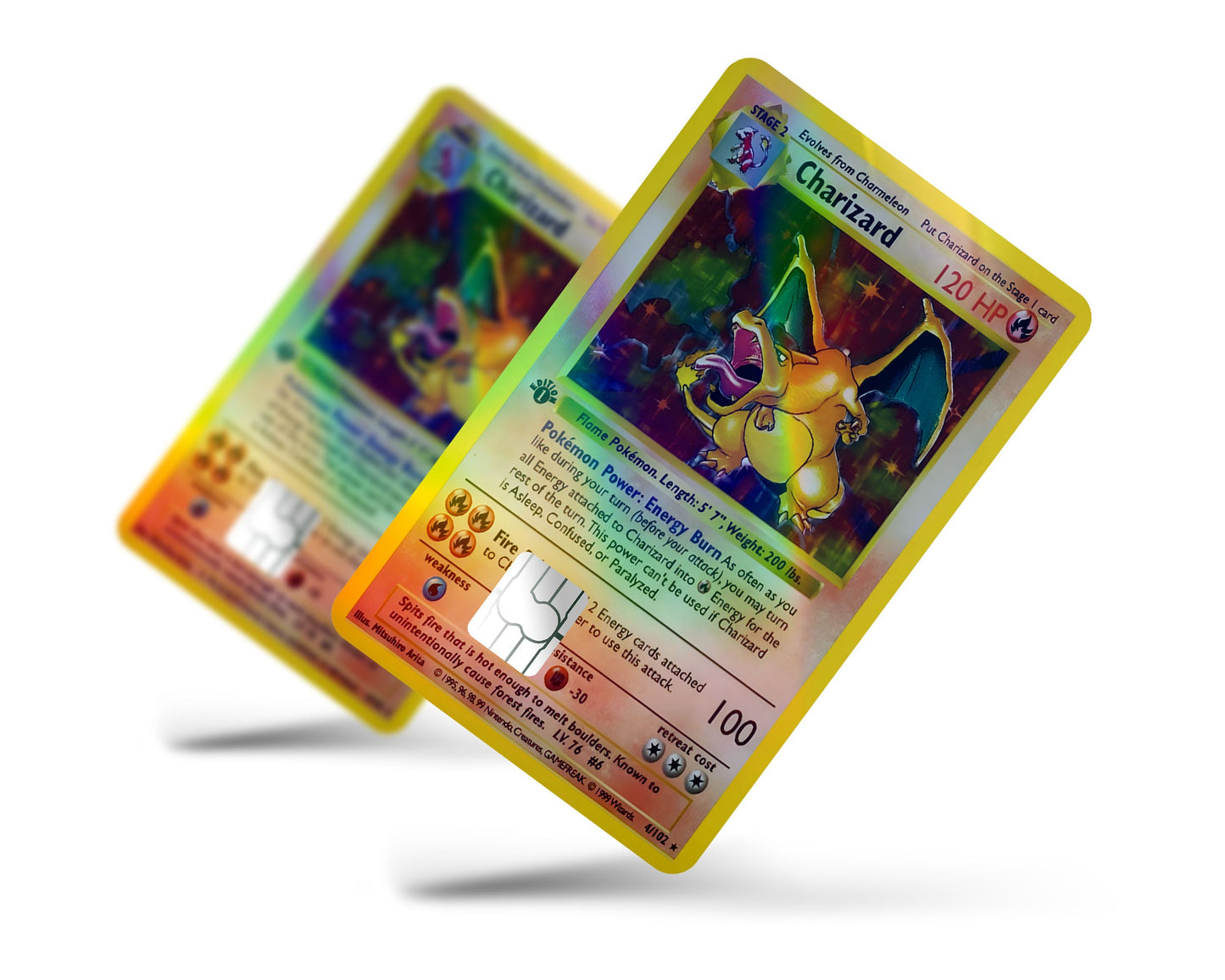 Charizard Pokemon Card Holographic Credit Card Skin