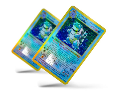 Blastoise Pokemon Card Holographic Credit Card Skin