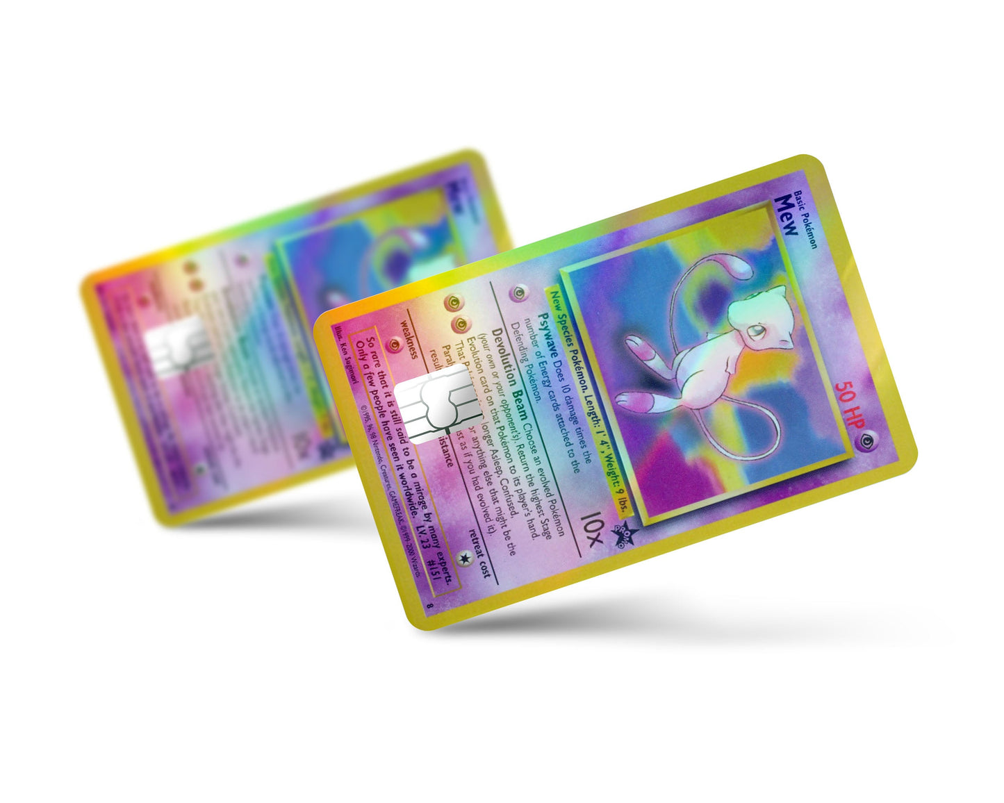 Anime Town Creations Holographic Credit Card Mew Pokemon Card Full Skins - Anime Pokemon Holographic Credit Card Skin