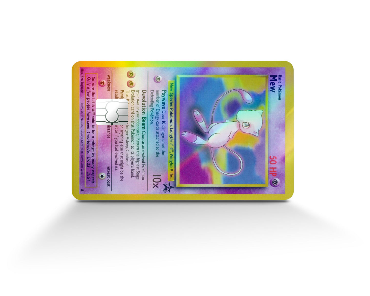 Anime Town Creations Holographic Credit Card Mew Pokemon Card Full Skins - Anime Pokemon Holographic Credit Card Skin