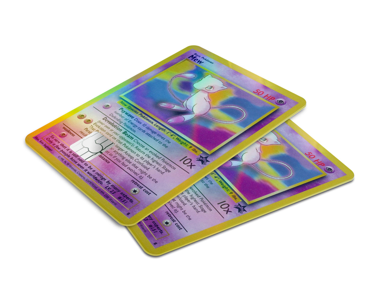 Anime Town Creations Holographic Credit Card Mew Pokemon Card Window Skins - Anime Pokemon Holographic Credit Card Skin