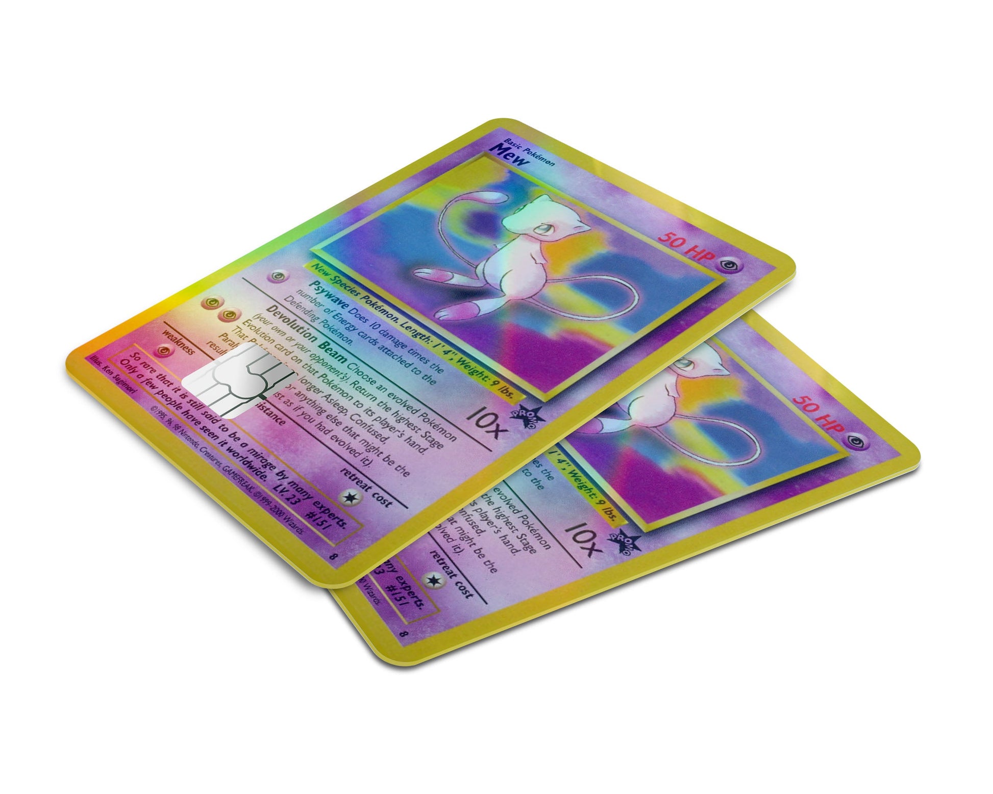 Anime Town Creations Holographic Credit Card Mew Pokemon Card Window Skins - Anime Pokemon Holographic Credit Card Skin