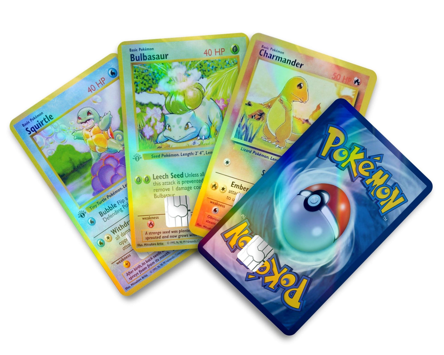 Pokemon Starter Holographic Credit Card Bundle Skin