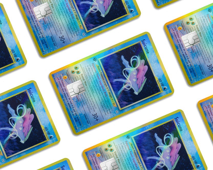 Anime Town Creations Holographic Credit Card Suicune Pokemon Card Window Skins - Anime Pokemon Holographic Credit Card Skin