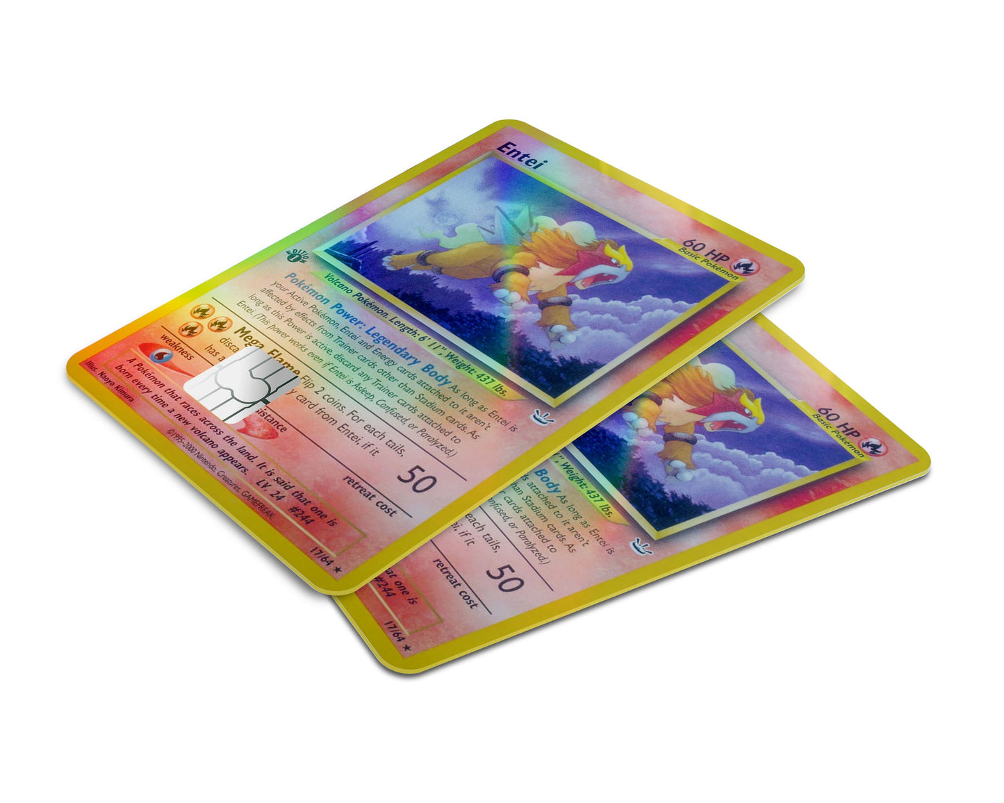 Anime Town Creations Holographic Credit Card Entei Pokemon Card Window Skins - Anime Pokemon Holographic Credit Card Skin