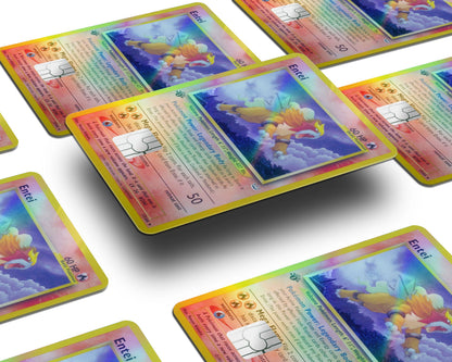 Anime Town Creations Holographic Credit Card Entei Pokemon Card Window Skins - Anime Pokemon Holographic Credit Card Skin