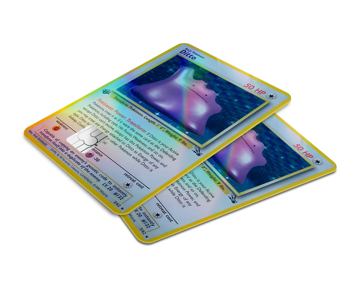 Anime Town Creations Holographic Credit Card Ditto Pokemon Card Window Skins - Anime Pokemon Holographic Credit Card Skin