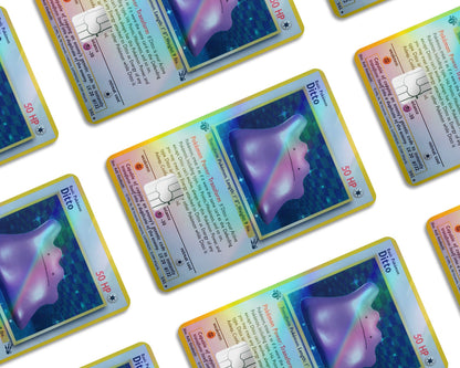 Anime Town Creations Holographic Credit Card Ditto Pokemon Card Window Skins - Anime Pokemon Holographic Credit Card Skin