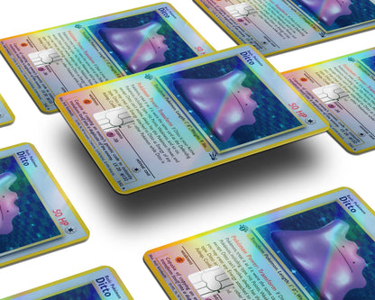 Anime Town Creations Holographic Credit Card Ditto Pokemon Card Window Skins - Anime Pokemon Holographic Credit Card Skin