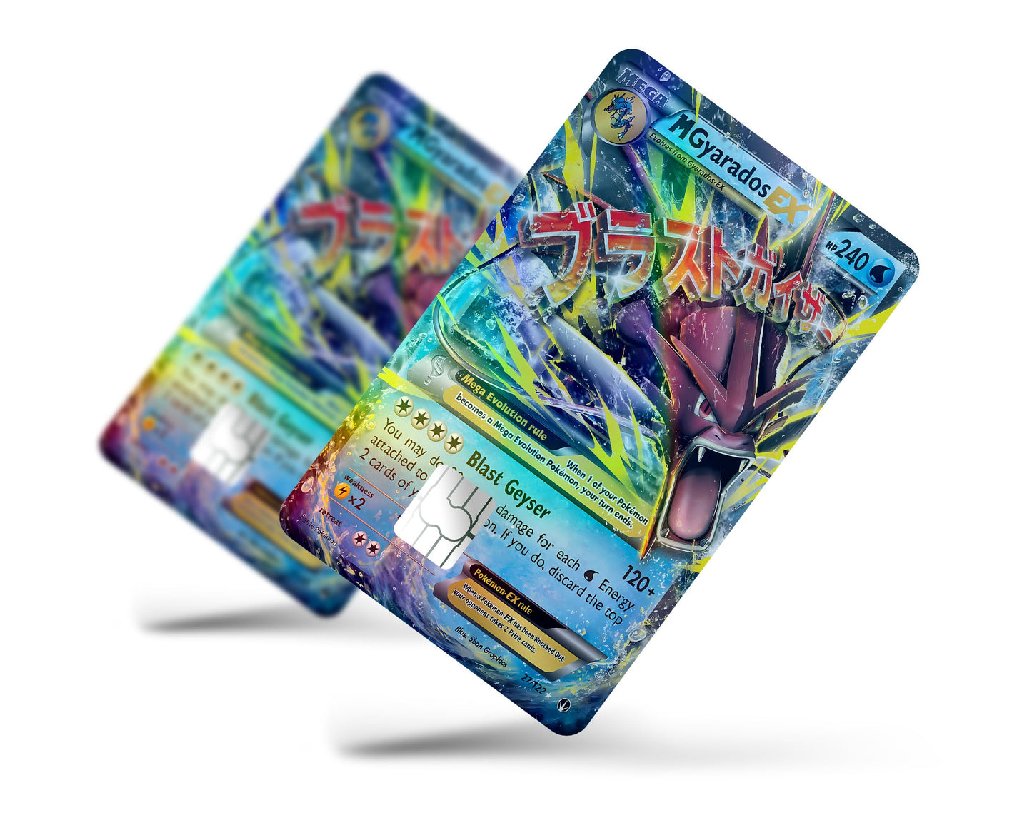 Anime Town Creations Holographic Credit Card Mega Gyarados Pokemon Card Full Skins - Anime Pokemon Holographic Credit Card Skin