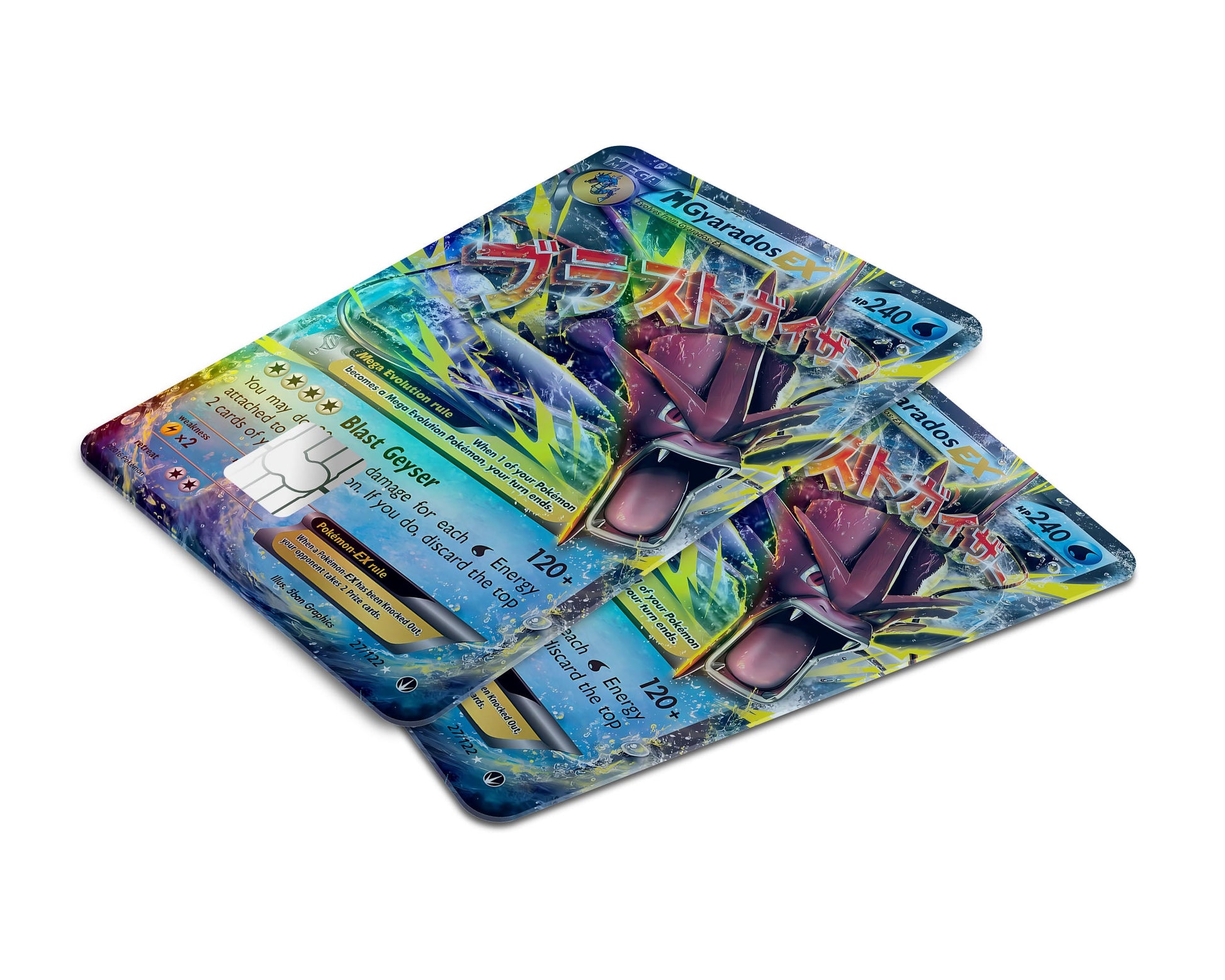 Anime Town Creations Holographic Credit Card Mega Gyarados Pokemon Card Window Skins - Anime Pokemon Holographic Credit Card Skin