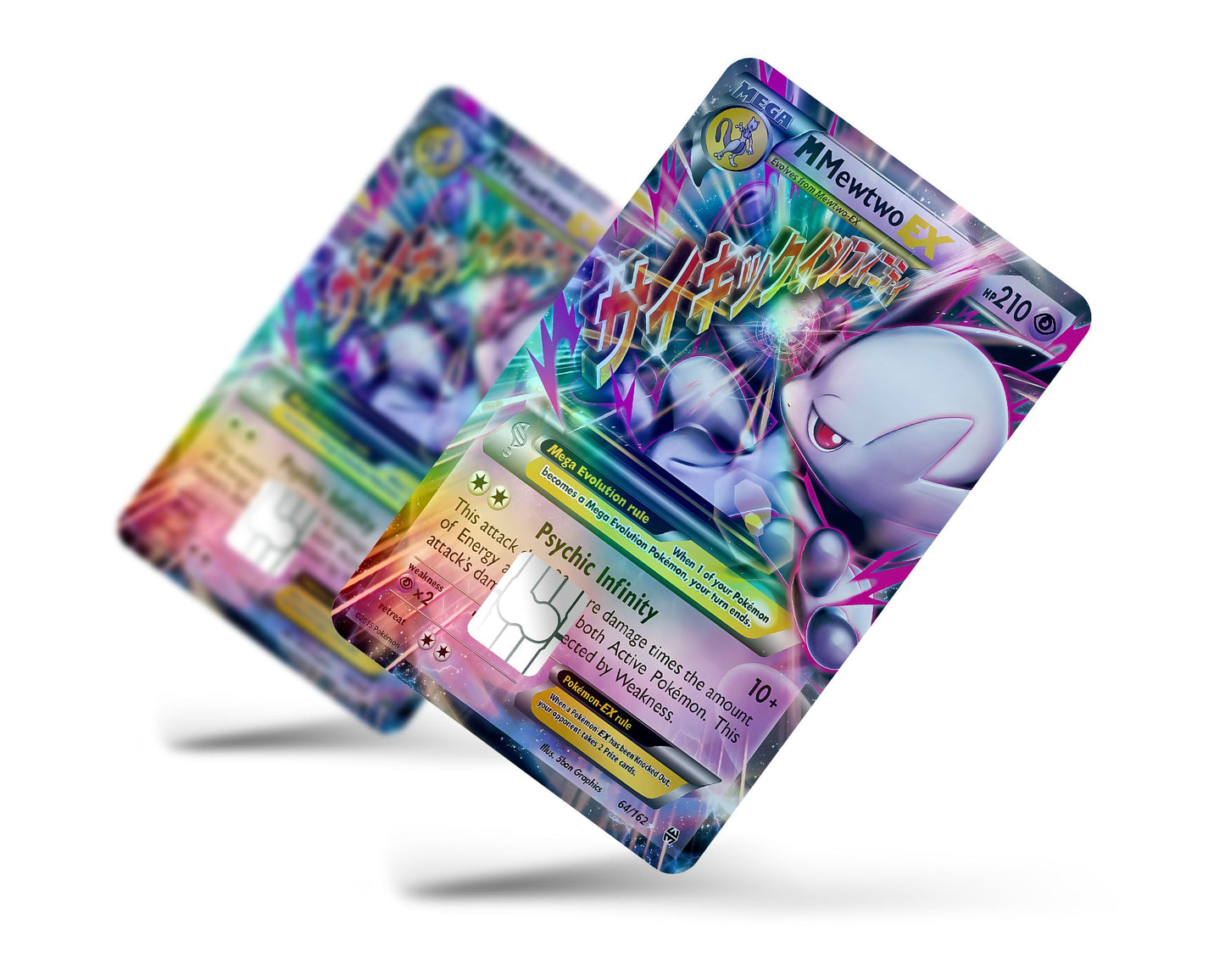 Anime Town Creations Holographic Credit Card Mega Mewtwo Y Pokemon Card Full Skins - Anime Pokemon Holographic Credit Card Skin