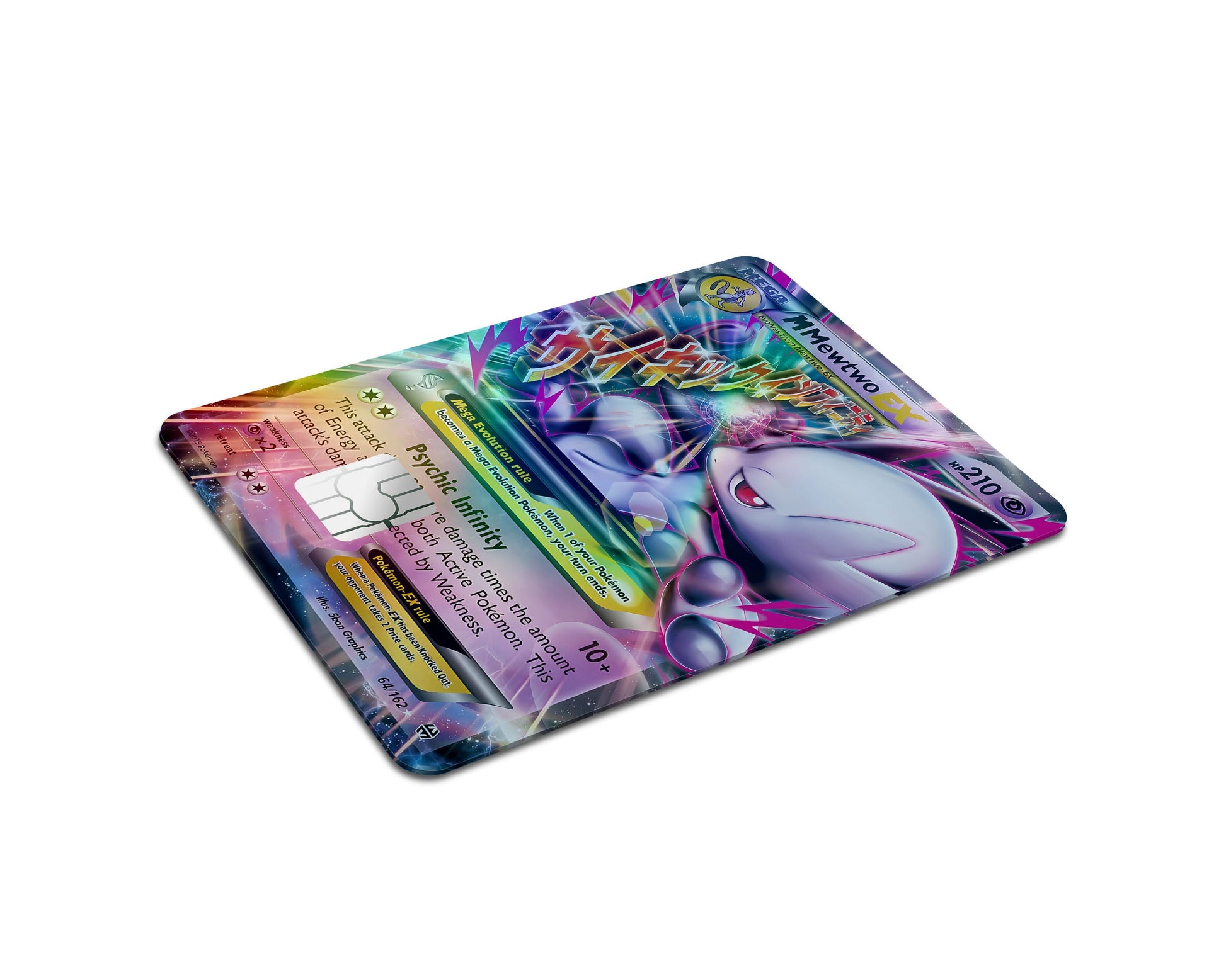Anime Town Creations Holographic Credit Card Mega Mewtwo Y Pokemon Card Full Skins - Anime Pokemon Holographic Credit Card Skin