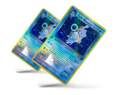 Anime Town Creations Holographic Credit Card Dark Blastoise Pokemon Card Full Skins - Anime Pokemon Holographic Credit Card Skin