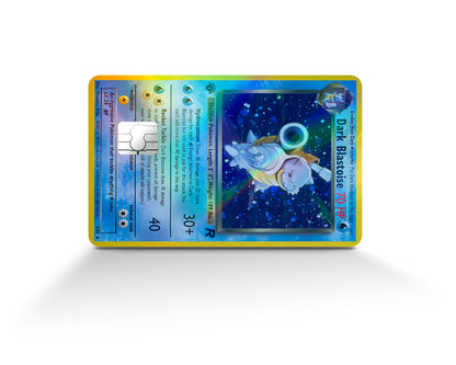 Anime Town Creations Holographic Credit Card Dark Blastoise Pokemon Card Full Skins - Anime Pokemon Holographic Credit Card Skin