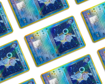 Anime Town Creations Holographic Credit Card Dark Blastoise Pokemon Card Window Skins - Anime Pokemon Holographic Credit Card Skin