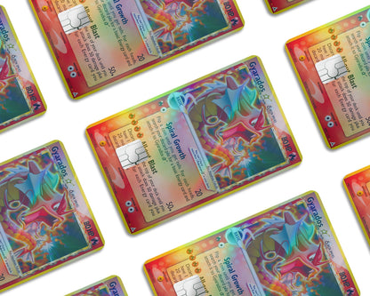 Anime Town Creations Holographic Credit Card Gyarados Star Pokemon Card Window Skins - Anime Pokemon Holographic Credit Card Skin
