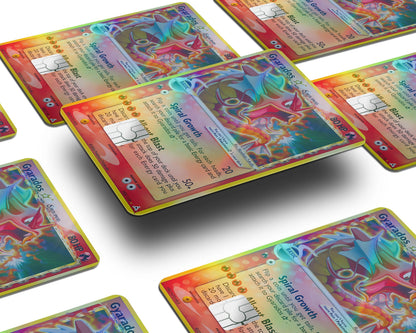 Anime Town Creations Holographic Credit Card Gyarados Star Pokemon Card Window Skins - Anime Pokemon Holographic Credit Card Skin