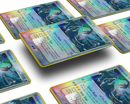 Anime Town Creations Holographic Credit Card Promo Rayquaza Star Pokemon Card Window Skins - Anime Pokemon Holographic Credit Card Skin