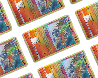 Anime Town Creations Holographic Credit Card Shining Ho-oh Pokemon Card Window Skins - Anime Pokemon Holographic Credit Card Skin