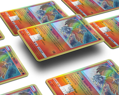 Anime Town Creations Holographic Credit Card Shining Ho-oh Pokemon Card Window Skins - Anime Pokemon Holographic Credit Card Skin