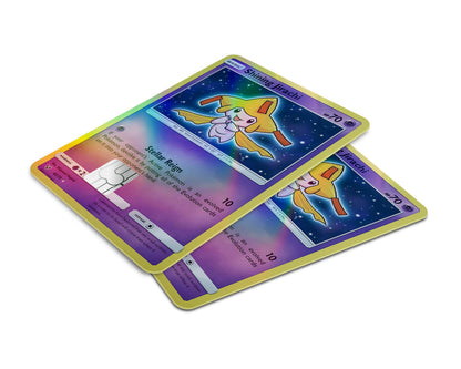 Anime Town Creations Holographic Credit Card Shining Jirachi Pokemon Card Window Skins - Anime Pokemon Holographic Credit Card Skin