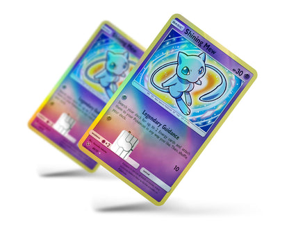 Anime Town Creations Holographic Credit Card Shining Mew Pokemon Card Full Skins - Anime Pokemon Holographic Credit Card Skin