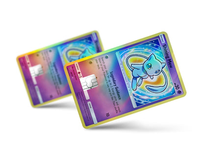Anime Town Creations Holographic Credit Card Shining Mew Pokemon Card Full Skins - Anime Pokemon Holographic Credit Card Skin