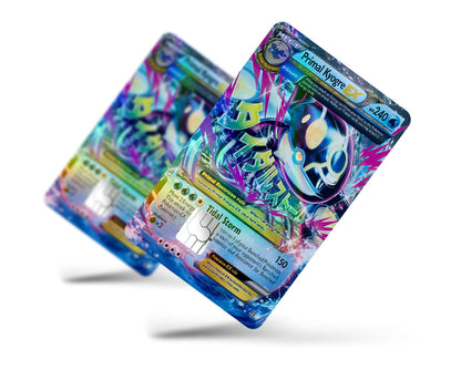 Anime Town Creations Holographic Credit Card Mega Primal Kyogre Pokemon Card Full Skins - Anime Pokemon Holographic Credit Card Skin