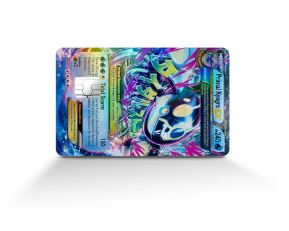 Anime Town Creations Holographic Credit Card Mega Primal Kyogre Pokemon Card Full Skins - Anime Pokemon Holographic Credit Card Skin