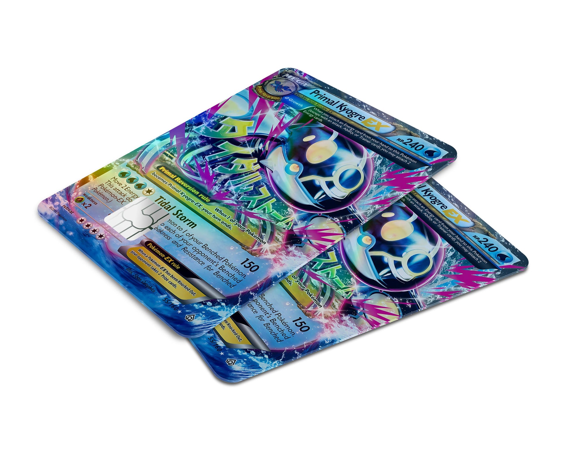 Anime Town Creations Holographic Credit Card Mega Primal Kyogre Pokemon Card Window Skins - Anime Pokemon Holographic Credit Card Skin