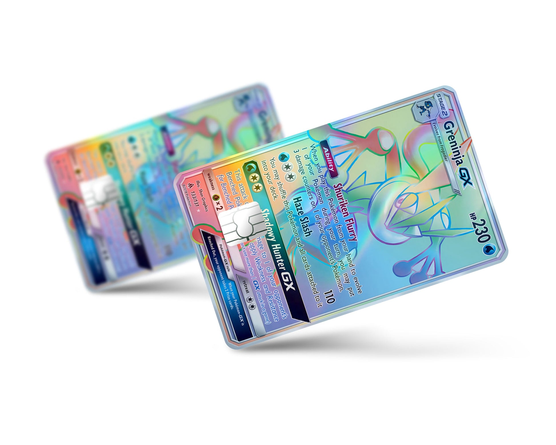 Anime Town Creations Holographic Credit Card Rainbow Greninja Pokemon Card Full Skins - Anime Pokemon Holographic Credit Card Skin