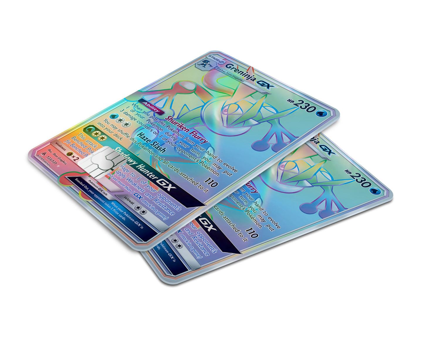 Anime Town Creations Holographic Credit Card Rainbow Greninja Pokemon Card Window Skins - Anime Pokemon Holographic Credit Card Skin