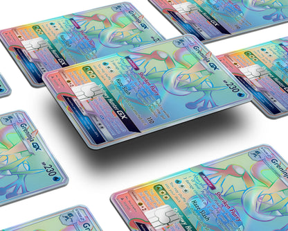 Anime Town Creations Holographic Credit Card Rainbow Greninja Pokemon Card Window Skins - Anime Pokemon Holographic Credit Card Skin
