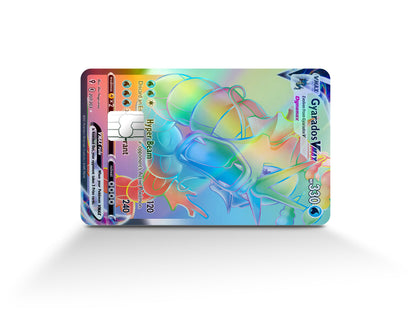 Anime Town Creations Holographic Credit Card Rainbow Gyarados Pokemon Card Full Skins - Anime Pokemon Holographic Credit Card Skin